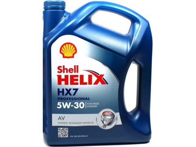 Масло моторное синтетическое - SHELL HELIX HX7 PRO AV 5W30 5л